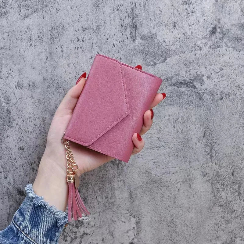 Mini Tassel Wallet Fashion Purse Female Short Mini Wallets Korean Students Lovely Purse Female Small Wallet for women purse