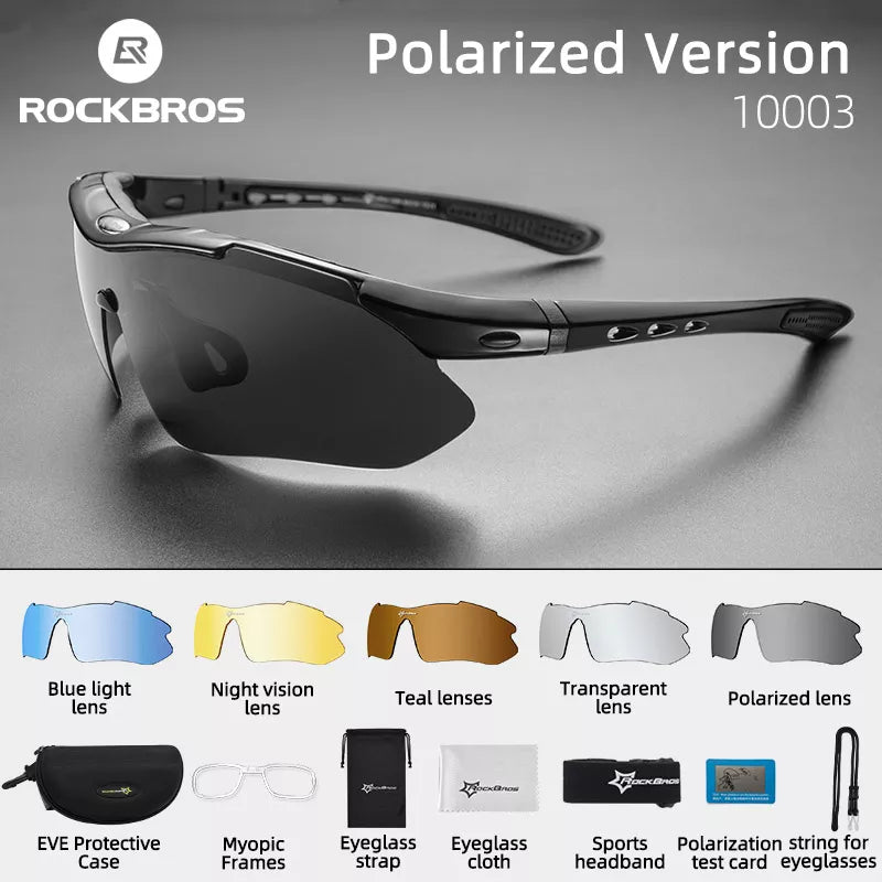 ROCKBROS Cycling Polarized glasses Bike Photochromic Outdoor Sports Sunglasses MTB PC Goggles Eyewear 5/3 Lens Bicycle Women Accessory Outdoors