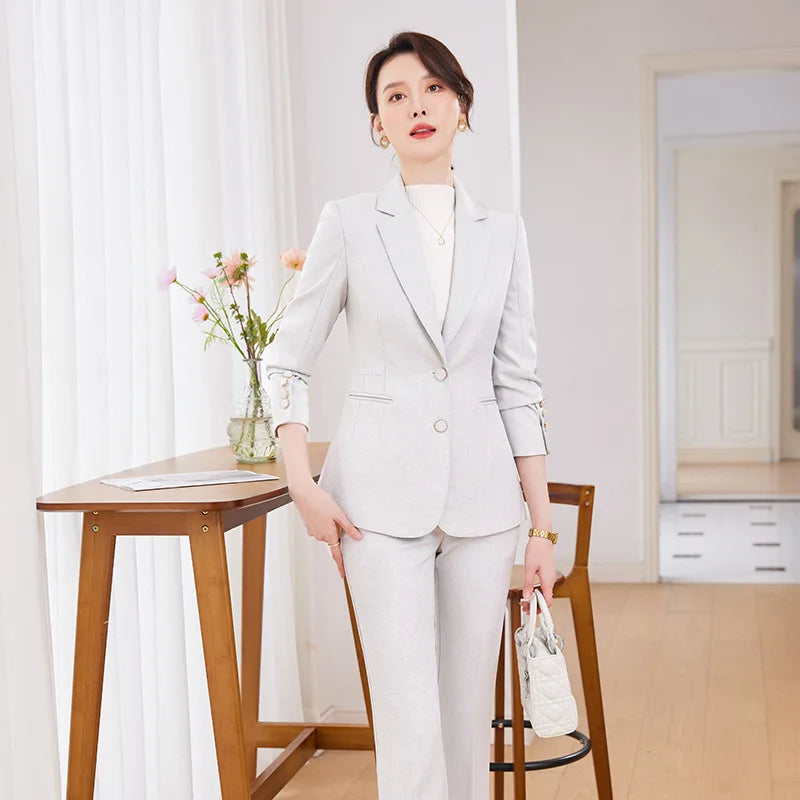 Ladies Office Work Wear Blazers Formal OL Styles Business Suits Pants and Jackets Coat Autumn Winter Professional Career women suiting