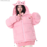 Sanrio Hello Kitty Cotton Coat Hooded New Soft Versatile Korean Version Loose Padded Jackets Women Y2k Kawaii Top Clothes Women Jackets