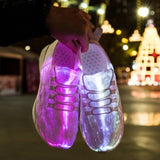 Summer Boy Luminous Glowing Sneakers  Kids LED Light Children Flashing With Light Adults USB Recharge Boys Shoes