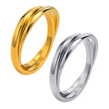 Interlocked Rolling Rings Party Jewelry Gold Color Stainless Steel Circle Stackable Finger Band Women Contemporary