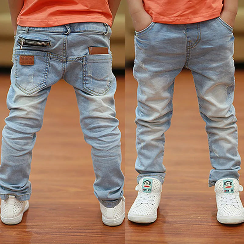 Kids Big Long Stretch Joker Spring Pencil Loolike Autumn Denim For Boys Jeans