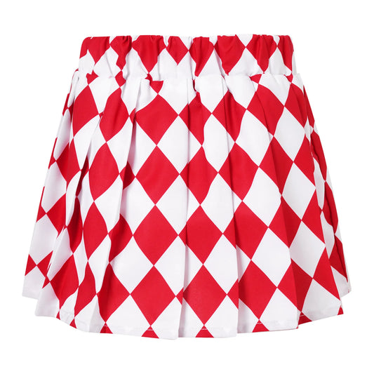 Hot Kids Casual Cotton Pleated Plaid Skirt High Waist Argyle Print Dance Cheerleading Jazz Dance Performance girl skort