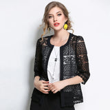 Women's Clothing Ladies White Lace Blouse Summer Cardigan Black White Crochet Sexy Female Blouses Blusas 883F Women Tops - Women Casual