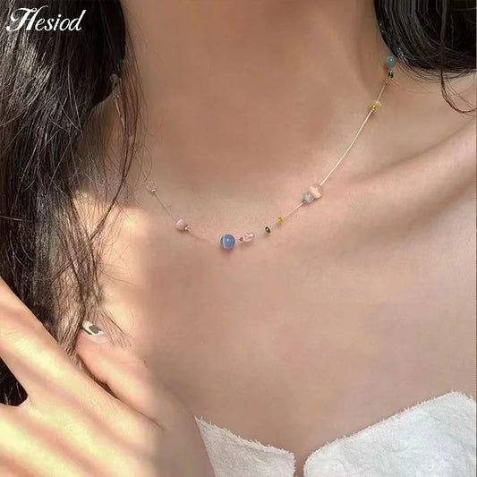 Korean Colorful Crystal Planet Creative Design Chain Transparent Y2K women jewellery
