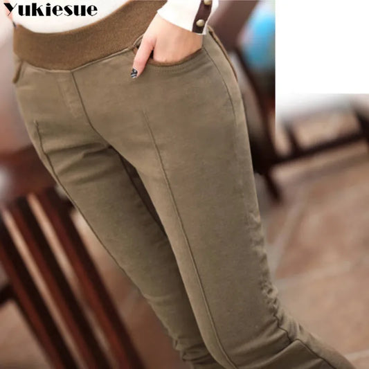 clothes S-4XL Woman Pencil Pants High Waist Skinny Thick Velvet Warm Leggings Jeggings Legins Feminina Trousers 90H Winter Women Legging