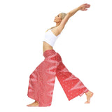 Woman Casual Slit Wide Leg Pants Boho Yoga Pants Hippie Bohemian Pilate Summer Beach Elastic Closure High Waist Baggy Women Trousers