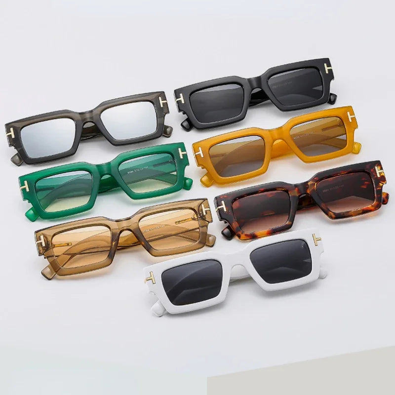 2023 Vintage Square Women Sunglasses Fashion Brand Designer Gradient Mirror Shades UV400 Men Orange Green Sun Glasses