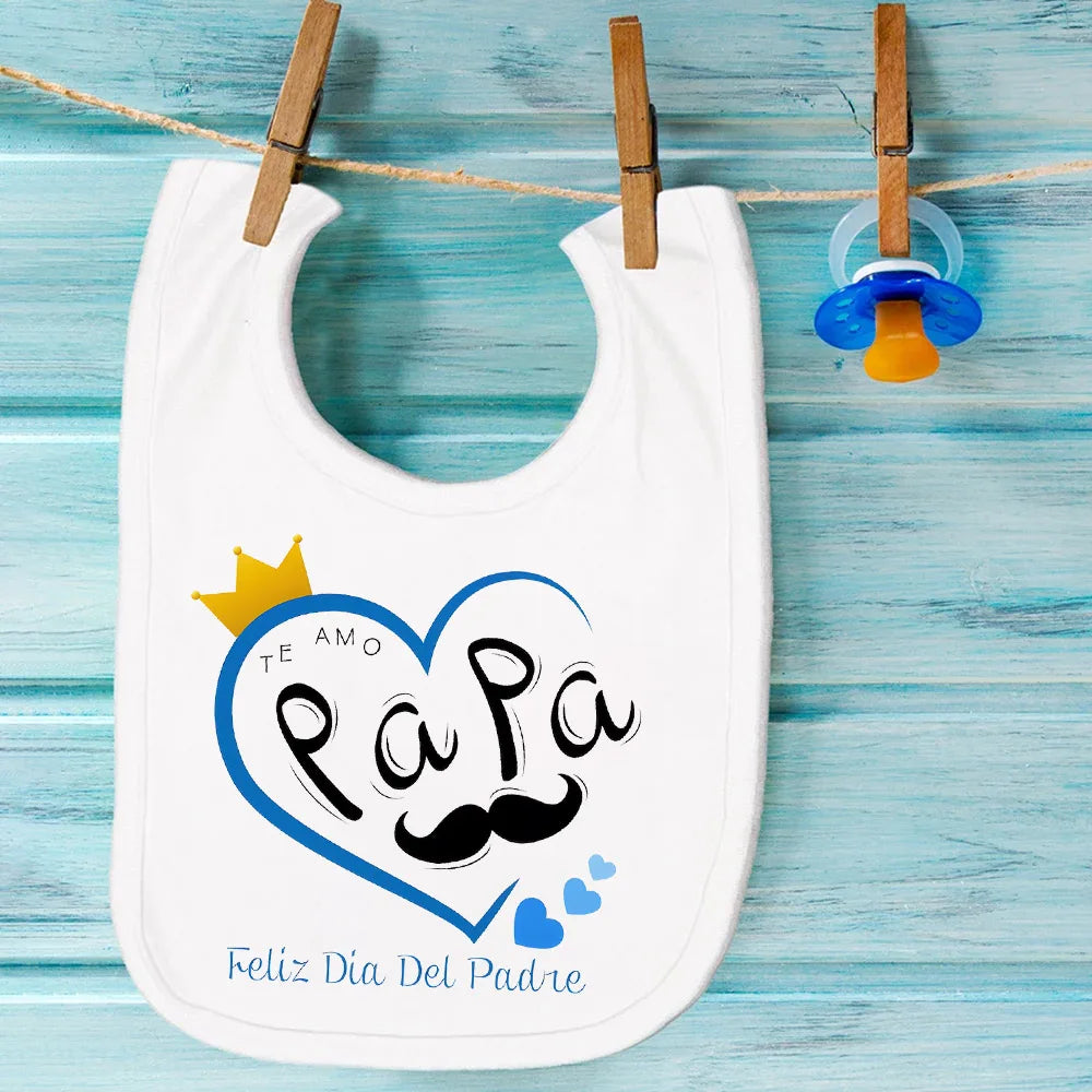 Baby Bibs I Love You Dad Happy Father's Day Print Infant Bib Burp Cloths Fathers Day Gifts Bib Feeding Bibs Newborn - girl cloth - Baby Girls