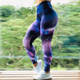 FCCEXIO Galaxy Planet Pattern Print Woman Pants Push Up Running Sports Sexy Leggings Slim Pants New Trousers Fitness women legging