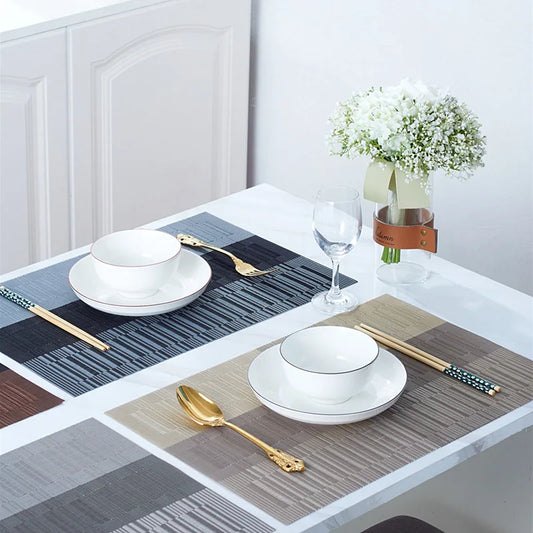 Set of 4 PVC Washable Placemats for Dining Table Mat Non-slip Placemat Set In Accessories Cup Coaster Wine Pad Kitchen