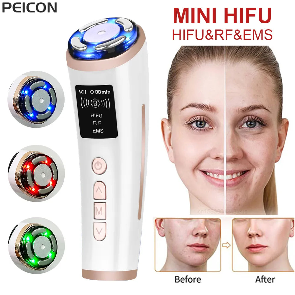 Hifu Face Lifting Mini Hifu Facial Radio Frequency Machine Ultrasound Lifting RF High-Frequency Skin Rejuvenation Hifu Machine - Beauty