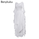 Vintage Victorian Medieval Renaissance Black Gothic Dress Woman Cosplay Halloween Costume Princess Gown Women Plus Size Clothing - Women Prom
