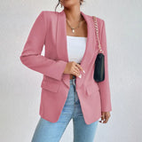 Fashion Spring Traf Women's Jacket solid Polyester Cotton Non-Strech Long Sleeve Women Suiting & Blazers