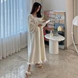 Nightgowns Woman Ankle-length Ladies Baggy Fashion Comfortable Cozy Warm Sleepwear Long Sleeve Student Chic Soft Ulzzang Women Lounge