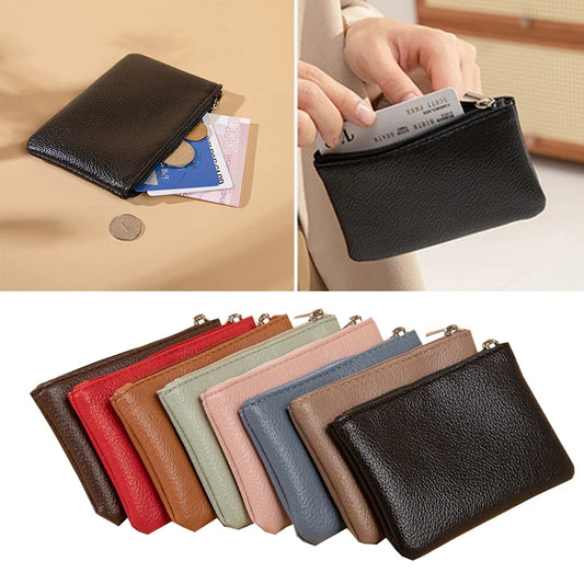 Litchi Pattern Coin Purse Zipper PU Key Storage Bag Travel Wallet women purse