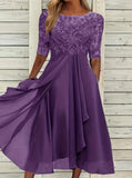 Evening Dress Vestidos Dresses 2025 Woman Elegant Temperament Gentle SlimI Irregular Solid Color Fashion Banquet Chiffon French