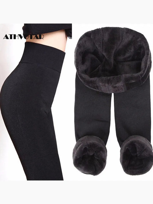 ATHVOTAR S-XL 8 Colors Winter Leggings Women's Warm Leggings High Waist Thick Velvet Legging Solid All-match Winter Women legging