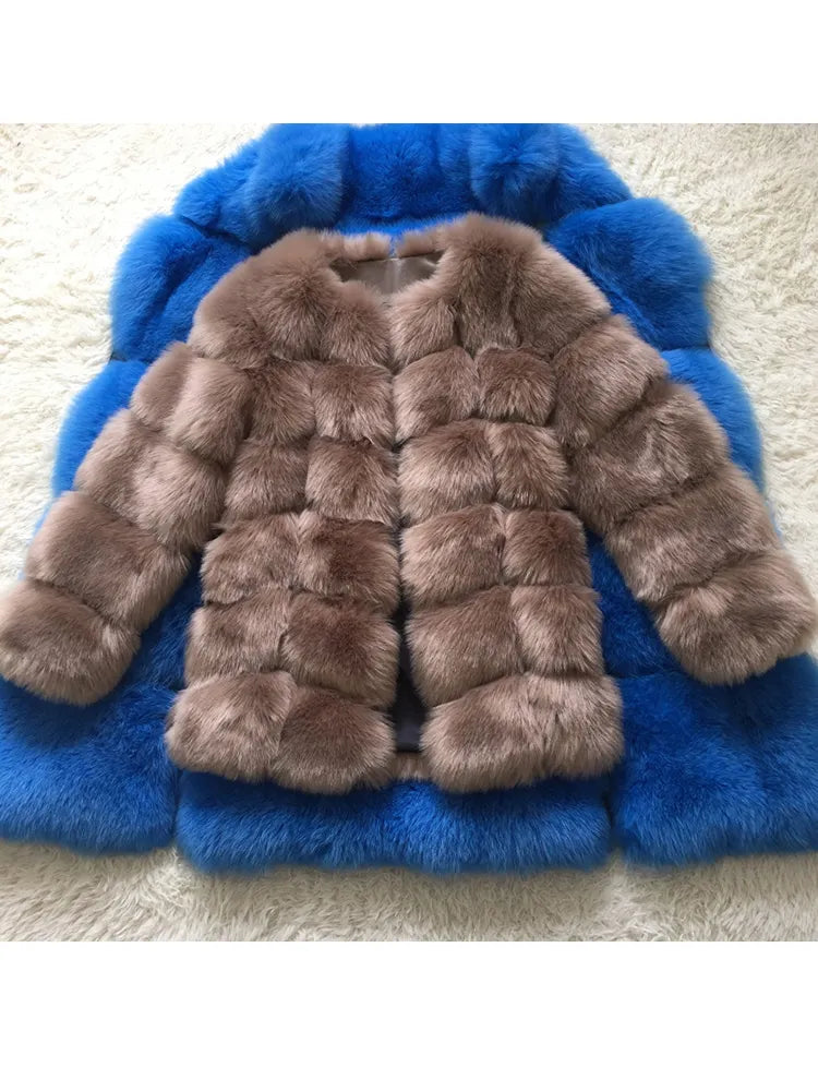 ZADORIN New Luxury Splicing Long Faux Fur Coat Women Thick Warm Winter Fashion Fluffy Faux Fur Women Jacket Coats for Women Outerwear