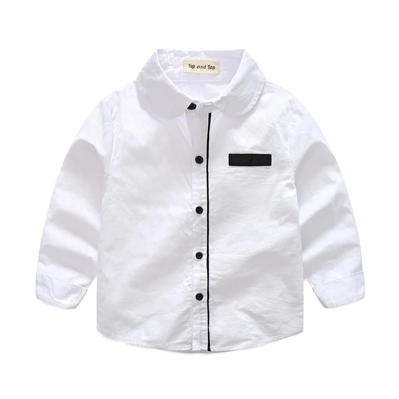 top and top Fashion New Boys Gentleman Clothing Sets Long Sleeve White Shirts+Vest+Pants Kids Boy Formal Suit for Wedding Party Boys Shirt - Boys Clothing - Boys Short