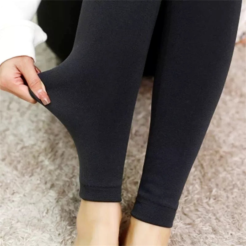 Woman Ladies Warm Leggings Fleece Lined Thick Thermal Full Foot Tight Pant Polar Pantyhose Velvet High Waist Wool Winter Women Legging