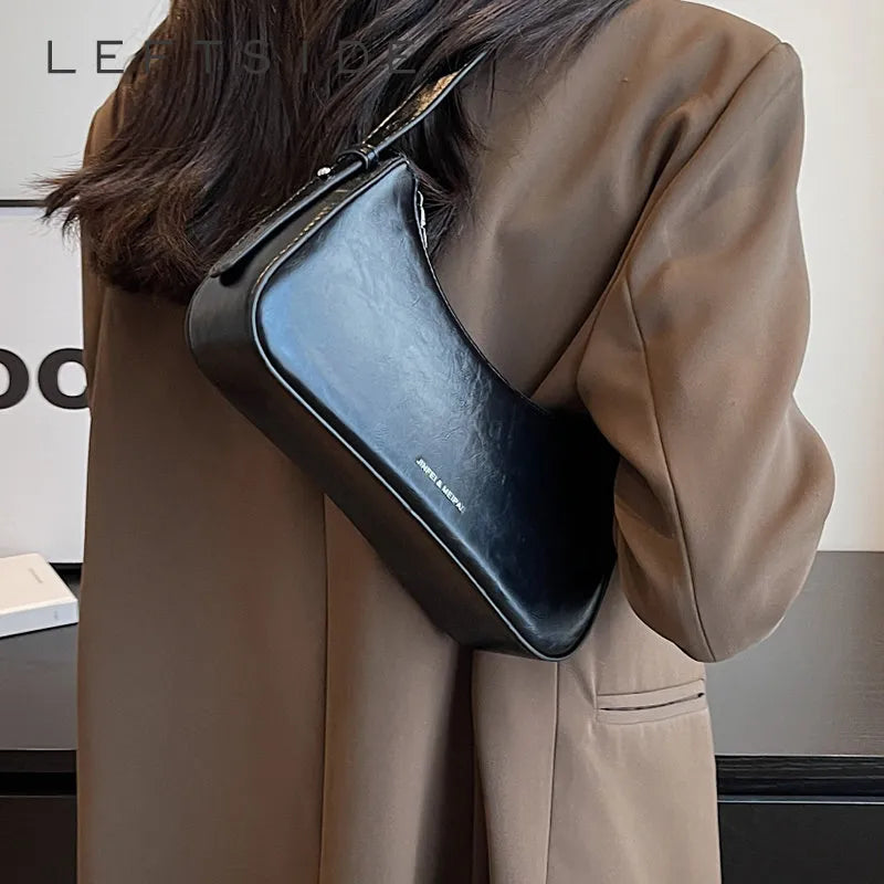LEFT SIDE Small Cute Underarm Shoulder Trend Design Leather women handbags