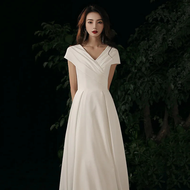 Sexy V Neck Long Evening Dresses for Woman Summer Elegant Homecoming Bridesmaid Wedding Party Dress Casual women prom