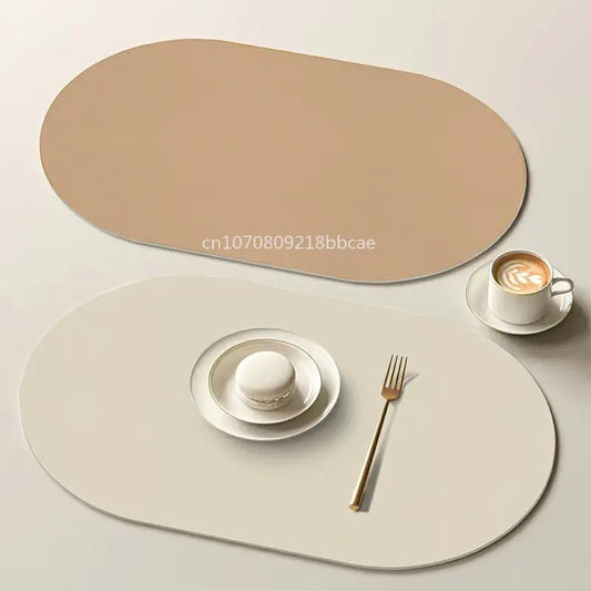 Table Placemat Non-Slip Heat Resistant Waterproof Placemat Fake Leather Cup Coaster Home Supply Kitchen Dining