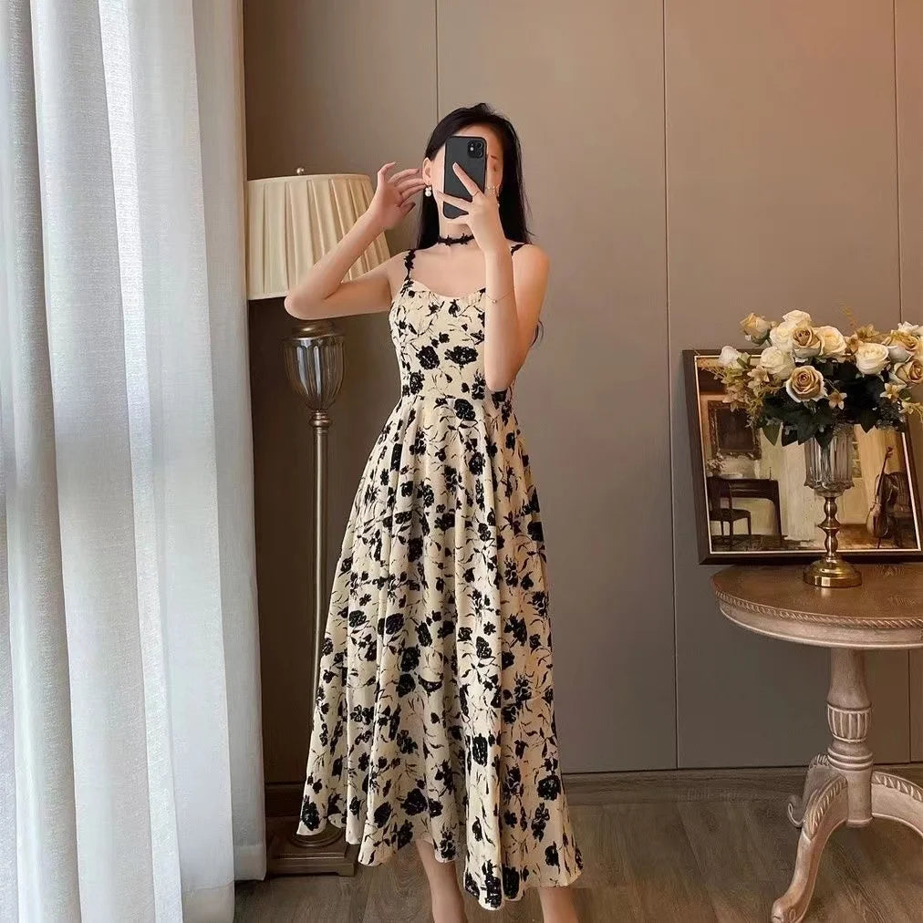 Plus Size Dress Black Floral Dress New Elegant Party Casual Holiday Midi Dress Big Size Long Skirt Cheap Women Tees - Women Prom - Women Plus Size Clothing