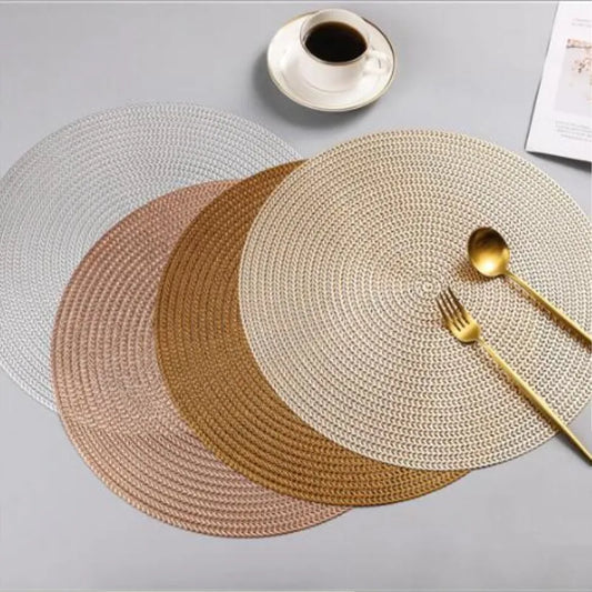 38CM Round PVC Placemat Table Mats Steak Pad Anti-scalding Insulation Pads INS Nordic Hotel Restaurant Home Improvement - Smart Home - Kitchen