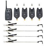 Wireless fishing bite alarm 1+4 set with 4pcs illuminated swinger in  EVA case for carp fishing B1203S - Sports Accessory