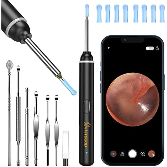 Ear Wax Removal Tool, 1920P HD Ear Cleaner with 6 LED Lights, 3mm Mini Visual Ear Camera for iPhone, iPad, Android Spa - Skin Care - Beauty