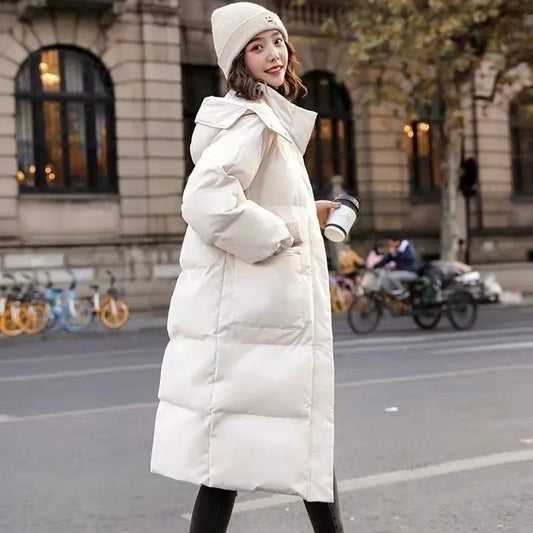 Down Cotton Jacket Women's Winter Clothing New Korean Loose Cotton-Padded Coat Casual Long Overcoat Thick Warm Hooded Parka Women Coats & Vests
