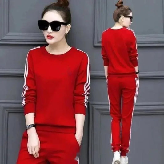 Women's Tracksuit Spring And Autumn Fashion Sports Suit Long Sleeved Tops Pants Two Piece Set Running Plus Size Clothing Women Casual