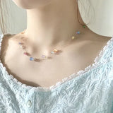 Korean Colorful Crystal Planet Creative Design Chain Transparent Y2K women jewellery