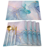 4/6pcs Placemats Marble Pattern Table Mats for Table Accessories Modern Home Decor Linen Tableware Pads Coaster Dining