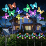 2/1pcs Solar Butterfly Lights Outdoor Waterproof 6LED Garden Decor Lighting Landscape Light Sunlight Powered Lamp Patio Lawn