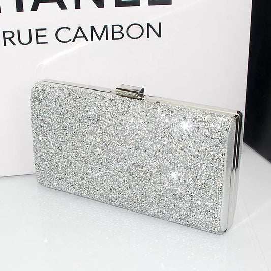 Silver Bling  Crossbody Evening Luxury Clutch Party Diamond women purse