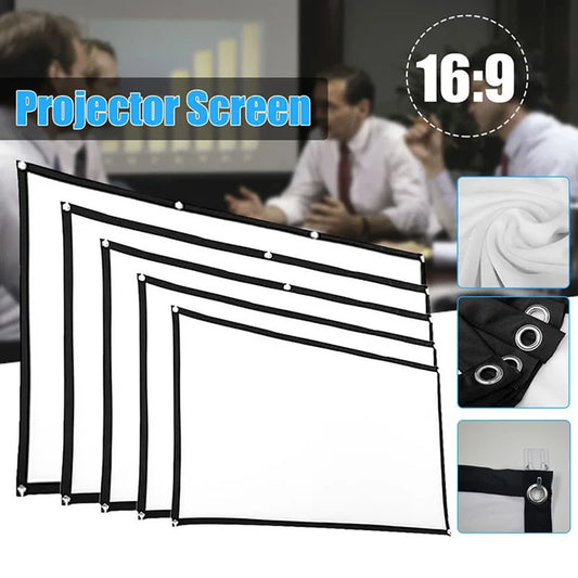 Portable Foldable Projector Screen 16:9 HD Outdoor Indoor Home Cinema Theater 3D Movie Home Theatre - Electronics Accessories