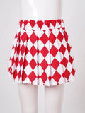 Hot Kids Casual Cotton Pleated Plaid Skirt High Waist Argyle Print Dance Cheerleading Jazz Dance Performance girl skort