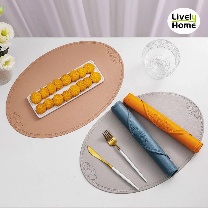 Leather Placemat Table Mat Coaster Individual Tablecloth Dish Cup Plate Tableware Pad Modern Nordic Accessories Kitchen - Smart Home - Decoration