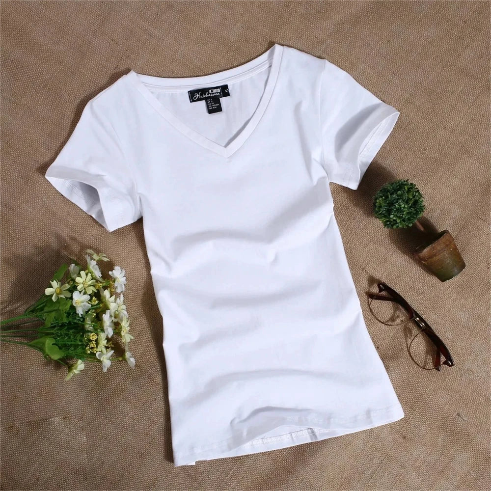MRMT Women's T-Shirt Sleeved Slim Solid Color Simple Pure Tee Womens T-Shirt For Female Women T-shirts women prom