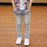 Kids Skinny Classic Denim Trend Long Bottoms Funky Boys Jeans