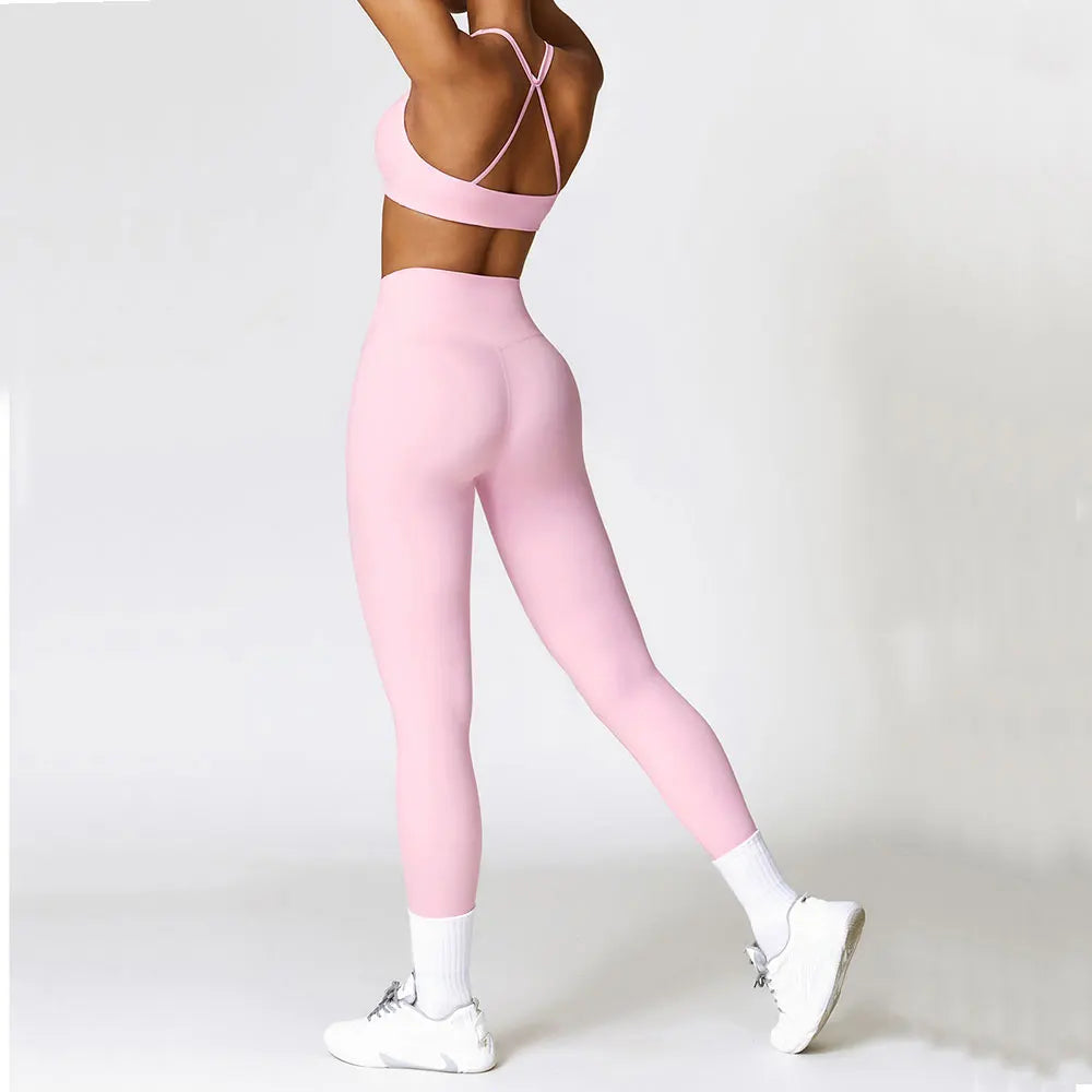 Yoga Set 2PCS Gym Set Workout Clothes for Woman Seamless High Waist Leggings Sports Bra Suit Female Sportswear Tracksuit women legging