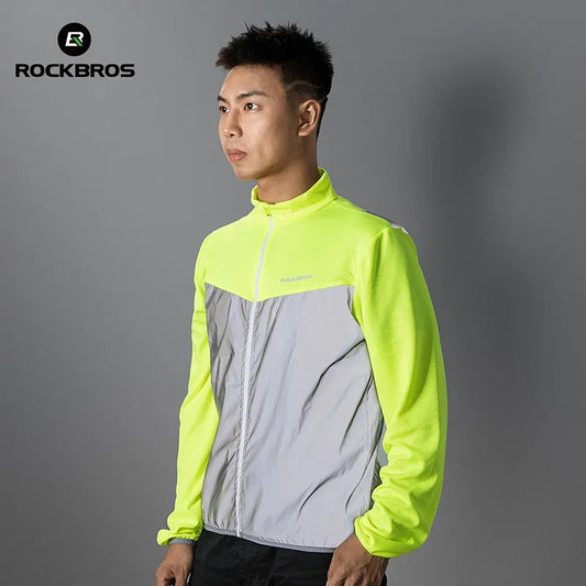 ROCKBROS Windproof Bicycle Vest Breathable Reflective Polyester Jacket Safety Sleeveless MTB Road Bike Jersey Cycling Equipment - Athletic Cloth
