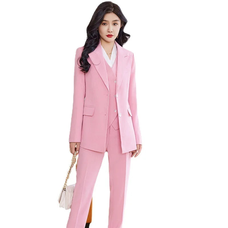 Formal Women's Business Suits Autumn Winter with Pants and Jackets Coat OL Styles Professional Pantsuits Blazers Trousers Set women suiting