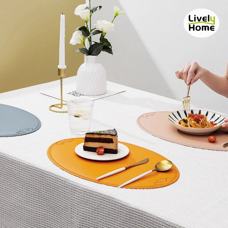 Leather Placemat Table Mat Coaster Individual Tablecloth Dish Cup Plate Tableware Pad Modern Nordic Accessories Kitchen - Smart Home - Decoration