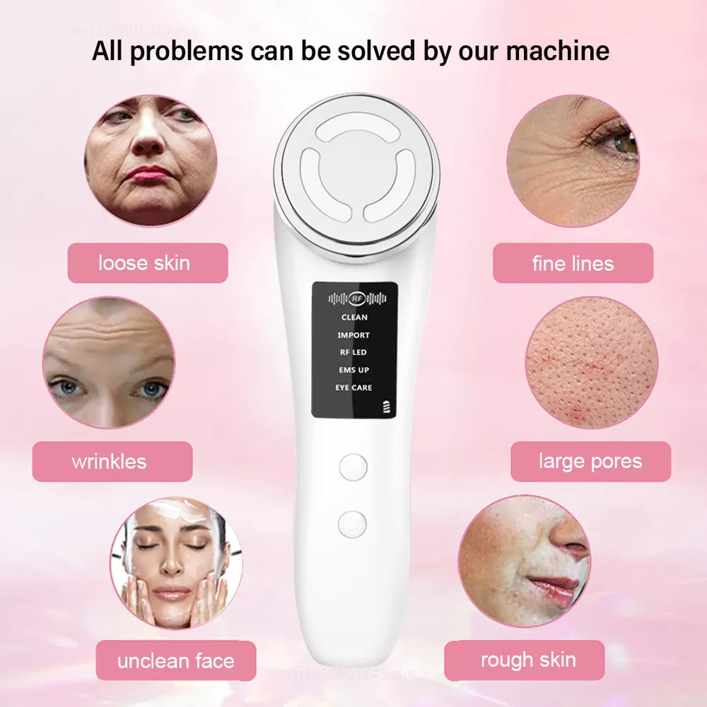 RF Skin Tightening Machine Face Lifting Device For Wrinkle Anti Aging EMS Skin Rejuvenation Radio Frequency Facial Massager Spa