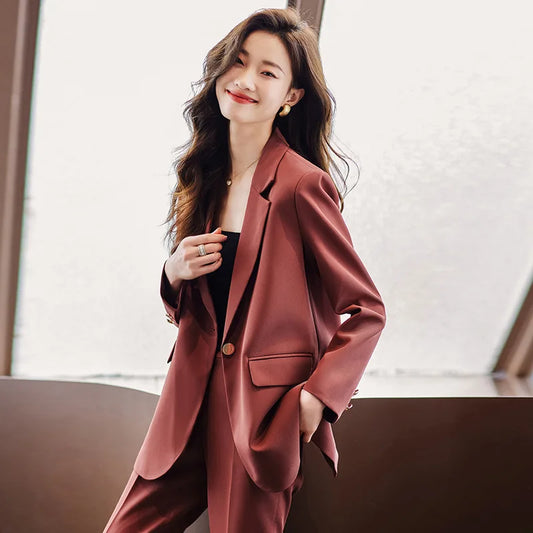 Formal Uniform Styles Business Suits with Pants and Jackets Coat Spring Professional OL Work Wear Pantsuits Trousers Set women suit
